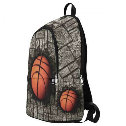  InterestPrint Brick Wall Basketball Sport Casual Backpack School Bag Travel Daypack