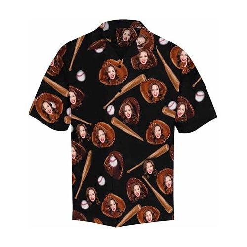  Custom Face Hawaiian Shirt Leaves Face Hawiann Shirts for Men Short Shirts