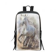 InterestPrint Unisex School Book Funny Horse Animal Bag Casual Backpack Rucksack Travel 15 Inch Laptop Bag for Women Men Boys Girls