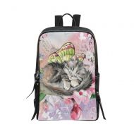 InterestPrint Unisex School Bag Outdoor Casual Shoulders Backpack Funny Cat Kitty Animal Travel Daypacks for Women Men Kids