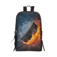 InterestPrint Unisex School Bag Outdoor Casual Shoulders Backpack Funny Sports Ball in Fire and Water Travel Daypacks for Women Men Kids