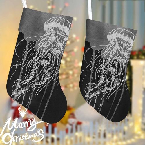  InterestPrint Jellyfish Sea Animal Christmas Home Decorations Fireplace Hanging Stocking 1 Piece