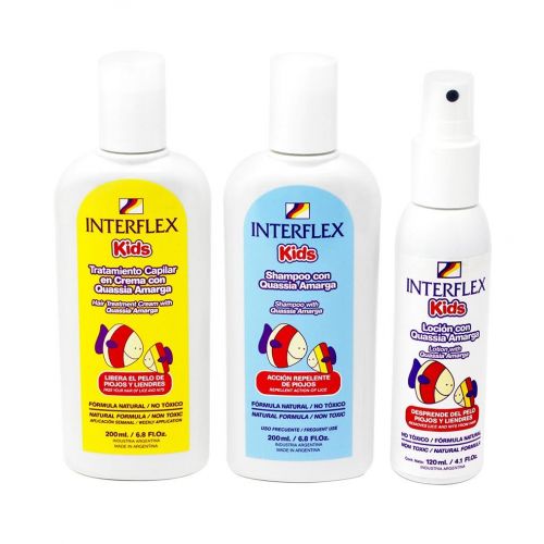  Lice Prevention Interflex Kids All Natural Shampoo, Treatment and Repellent Combo