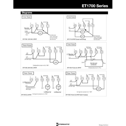  Intermatic ET1715C 7-Day 2030-Amps SPDT Electronic Time Switch, Clock Voltage 120-Volt - 277-Volt NEMA 1