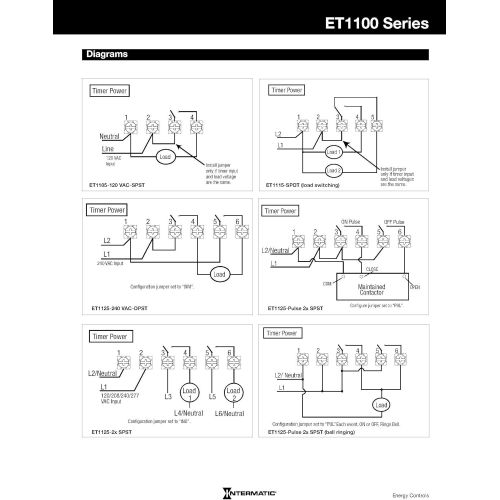  Intermatic ET1125C 24-Hour 30-Amp Electronic Time Switch, 120-277 VAC, NEMA 1