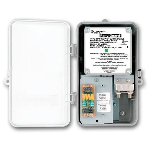  Intermatic IG1300-2T-1C3 120240 VAC Single Phase Type 2 Surge Protection with Two Telephone and One Coax Lines