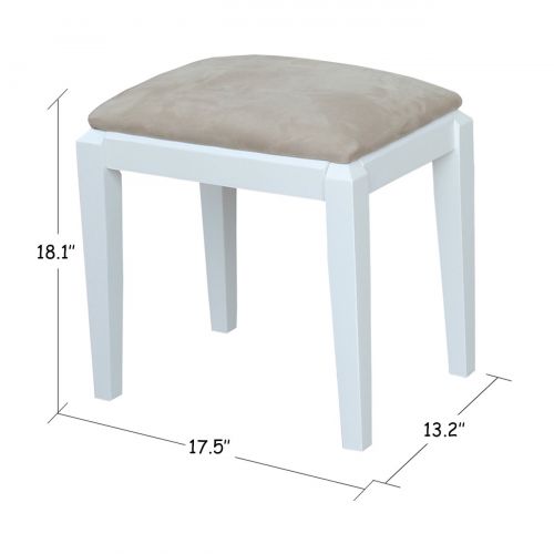  International Concepts BE08-2 Vanity Bench Snow White