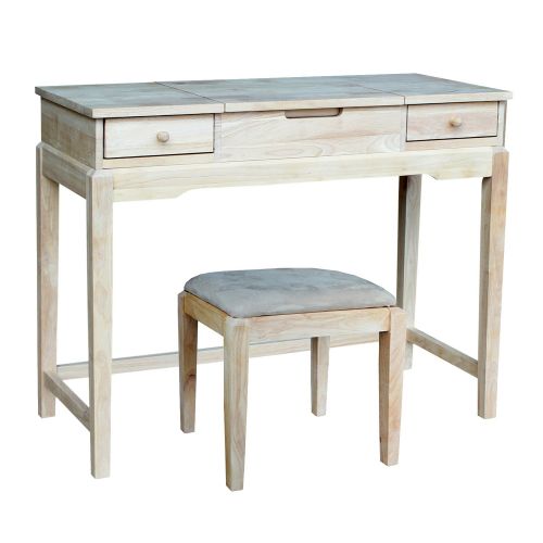  International Concepts Vanity Table with Bench, Unfinished