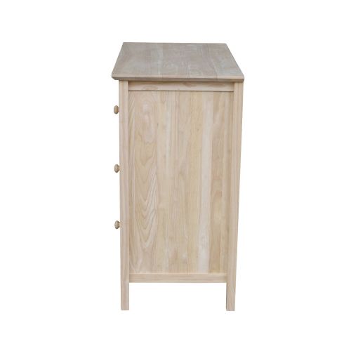  International Concepts Chest with 3 Drawers, Unfinished