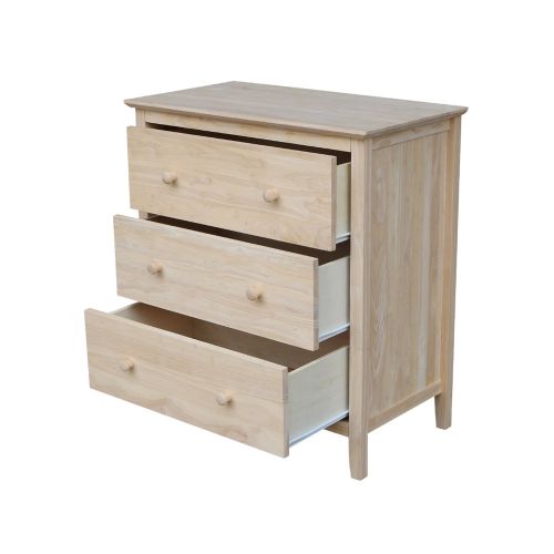  International Concepts Chest with 3 Drawers, Unfinished