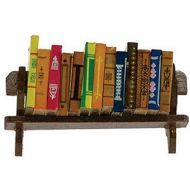 Dollhouse Miniature Set of 12 Large Books on a Wood Shelf by International Miniatures