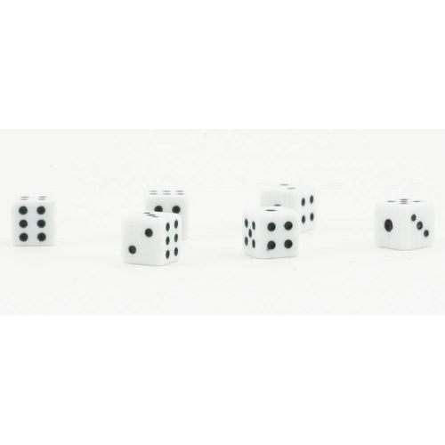  International Miniatures by Classics Dollhouse Miniature White Dice, 6 Pack