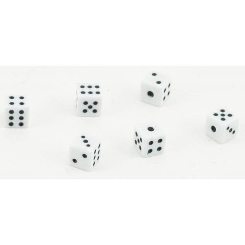  International Miniatures by Classics Dollhouse Miniature White Dice, 6 Pack