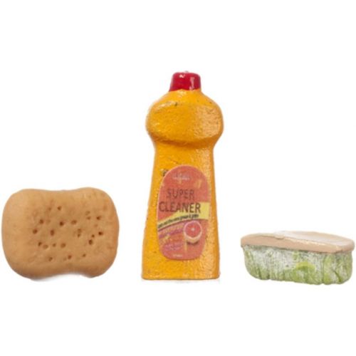  International Miniatures by Classics Dollhouse Miniature Set of 3 Cleaning Supplies