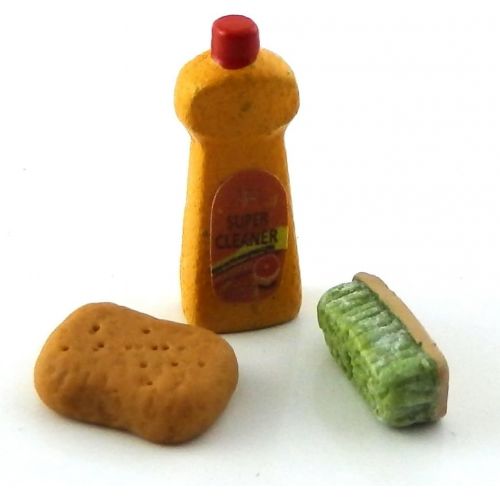  International Miniatures by Classics Dollhouse Miniature Set of 3 Cleaning Supplies