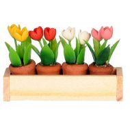 International Miniatures by Classics International Miniatures Dollhouse Miniature Window Box w/ Flower Pots
