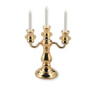 International Miniatures by Classics Dollhouse Miniature Three Candle Candelabra with Candles