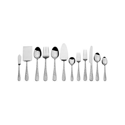  International Silver 5174729 Garland Frost 67-Piece Stainless Steel Flatware Set with Serving Utensil Set, Service for 12: Kitchen & Dining