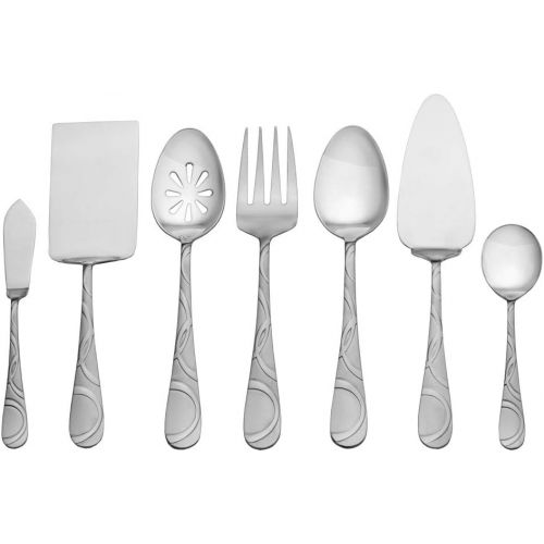  International Silver 5174729 Garland Frost 67-Piece Stainless Steel Flatware Set with Serving Utensil Set, Service for 12: Kitchen & Dining