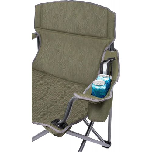  Internets Best XL Padded Camping Folding Chair - Cooler Bag - Outdoor - Sports - Insulated Cup Holder - Heavy Duty - Carrying Case - Beach - Extra Wide - Quad