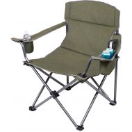 Internets Best XL Padded Camping Folding Chair - Cooler Bag - Outdoor - Sports - Insulated Cup Holder - Heavy Duty - Carrying Case - Beach - Extra Wide - Quad