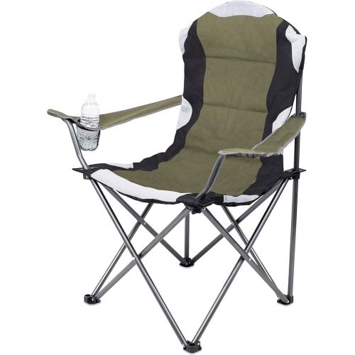  Internets Best Padded Camping Folding Chair - Outdoor - Sports - Cup Holder - Comfortable - Carry Bag - Beach - Quad