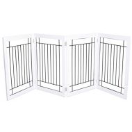 Internets Best Internet’s Best Traditional Wire Dog Gate | 4 Panel | 30 Inch Tall Pet Puppy Safety Fence | Fully Assembled | Durable Wooden | Folding Z Shape Indoor Doorway Hall Stairs Free Stand