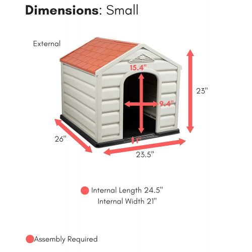  Internets Best Internet’s Best Outdoor Dog House | Comfortable Cool Shelter | Durable Plastic Design | Home Kennel | Indoor or Outdoor Use