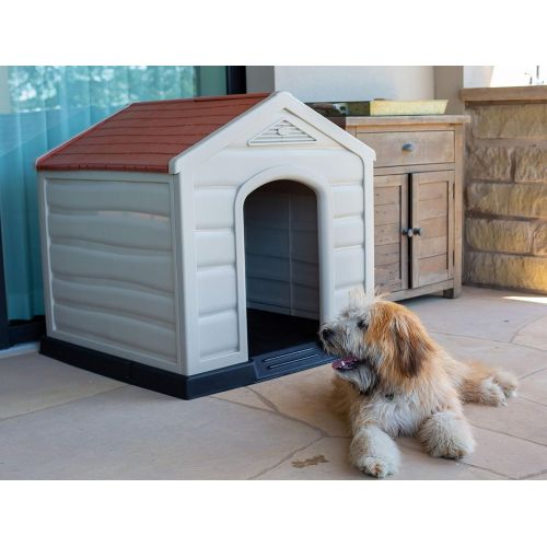  Internets Best Internet’s Best Outdoor Dog House | Comfortable Cool Shelter | Durable Plastic Design | Home Kennel | Indoor or Outdoor Use