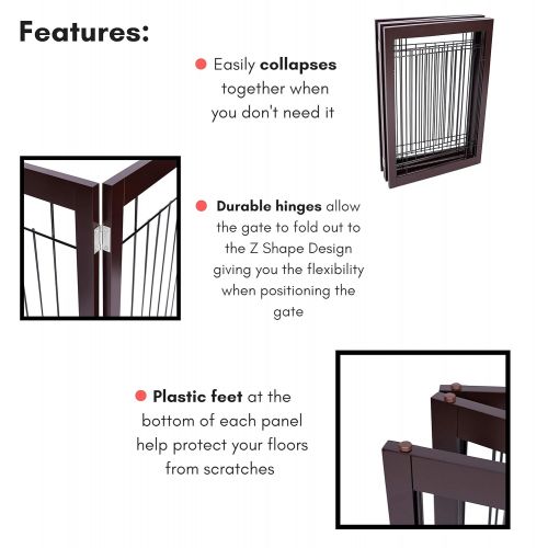  Internets Best Internet’s Best Traditional Wire Dog Gate | 3 Panel | 30 Inch Tall Pet Puppy Safety Fence | Fully...