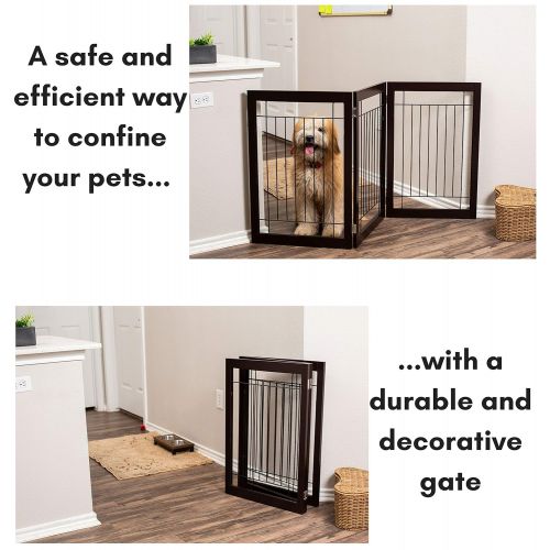  Internets Best Internet’s Best Traditional Wire Dog Gate | 3 Panel | 30 Inch Tall Pet Puppy Safety Fence | Fully...