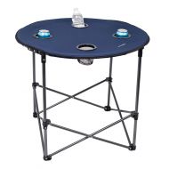 Internets Best Camping Folding Table | 4 Cup Holders | Outdoor | Quad | Carrying Bag | Lightweight