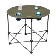 Internets Best Camping Folding Table | 4 Cup Holders | Outdoor | Quad | Carrying Bag | Lightweight