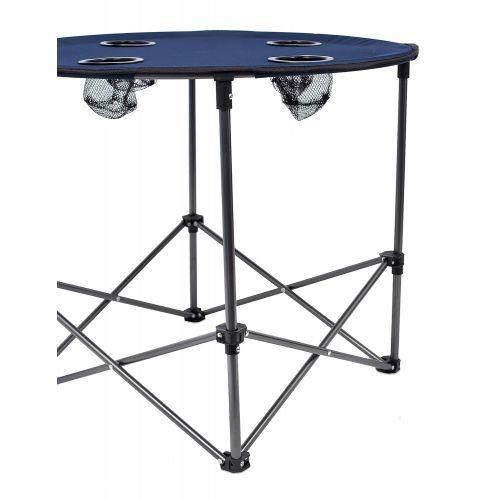  Internets Best Camping Folding Table | 4 Cup Holders | Outdoor | Quad | Carrying Bag | Lightweight