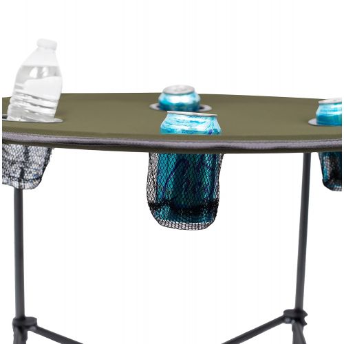  Internets Best Camping Folding Table | 4 Cup Holders | Outdoor | Quad | Carrying Bag | Lightweight