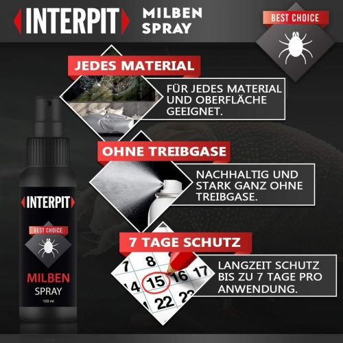  [아마존베스트]Interpit Anti-Mite Spray, Highly Effective and Perfect Dust Mite Protection for Furniture and Mattresses, Long Term Protection, Pest-Free, Anti-Spider Mite, 6-Month Protection