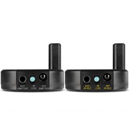  Inteset Wireless IR Repeater, Extender & Blaster Sends Infrared Using Long Range Radio Frequency (RF) for Cable & Satallite Boxes as Well as Most Other AV Devices