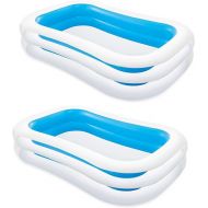 Intex Swim Center 103in x 69in x 22in Outdoor Inflatable Swimming Pool (2 Pack)