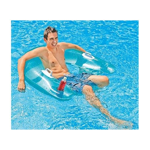 인텍스 INTEX Sit 'n Float Classic Inflatable Raft Swimming Pool Lounge - (Set of 2)(Colors May Vary)