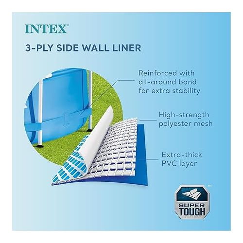 인텍스 INTEX 28211EH Metal Frame above Ground Swimming Pool Set: 12ft x 30in - includes 530 GPH Cartridge Filter Pump - Puncture-Resistant Material - Rust Resistant - 1718 Gallon Capacity