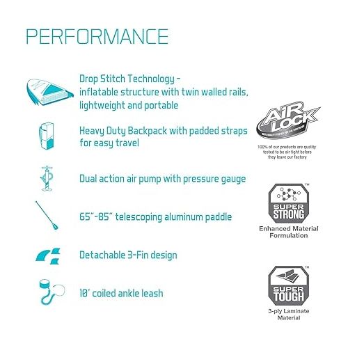 인텍스 INTEX AquaQuest Inflatable Paddle Board Series: Includes Adjustable Paddle and High Pressure Pump - Tri-Fin Design - Slip-Resistant EVA Pad - Storage Rope - Drop Stitch Core