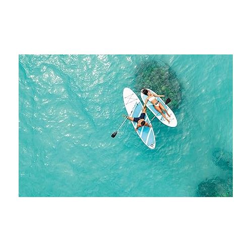 인텍스 INTEX AquaQuest Inflatable Paddle Board Series: Includes Adjustable Paddle and High Pressure Pump - Tri-Fin Design - Slip-Resistant EVA Pad - Storage Rope - Drop Stitch Core
