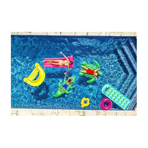 인텍스 INTEX Giant Gator Inflatable Pool Float: Animal Pool Toy For Kids - 2 Heavy-Duty Handles - 176lb Weight Capacity - 80