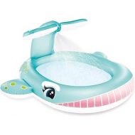 INTEX Inflatable Whale Kiddie Pool: Built-in Water Sprayer - Convienient Drain Plug - Durable Vinyl - 79