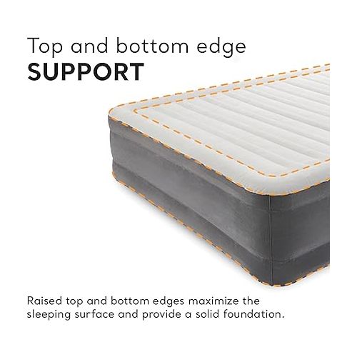 인텍스 Intex Comfort Dura-Beam Airbed Internal Electric Pump Bed Height Elevated (2020 Model)