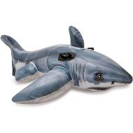 INTEX Great White Shark Inflatable Pool Float: Animal Pool Toy for Kids - 2 Heavy-Duty Handles - 88lb Weight Capacity - 68
