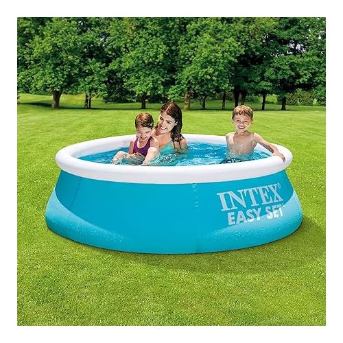 인텍스 INTEX 28101EH Easy Set Inflatable Swimming Pool: 6ft x 20in - Puncture-Resistant Material - Quick Inflation - 232 Gallon Capacity - 16in Water Depth