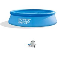 Intex 28121EH Easy Set 10 Foot by 30 Inch Round Inflatable Outdoor Backyard Above Ground Swimming Pool Set with 530 GPH Filter Pump, Blue
