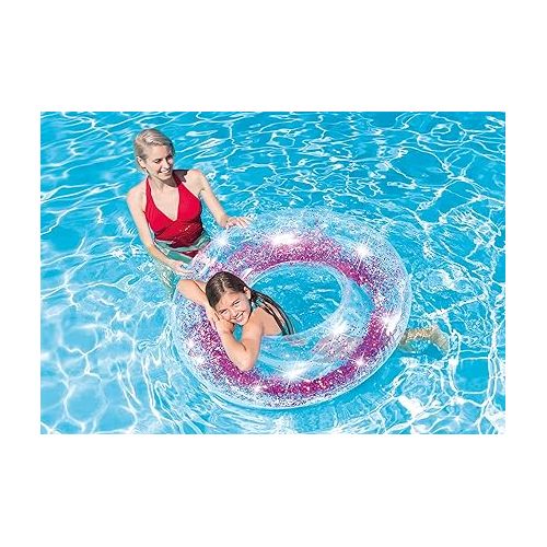 인텍스 Intex Transparent Glitter Tube Inflatable Swimming Pool Float Raft Ring