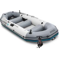 INTEX 68373EP Mariner 3 Inflatable Boat Set: includes Deluxe 54in Boat Oars and High-Output Pump - Wear-Resistant Keel - Removable Fishing Rod Holders - 3-Person - 880lb Weight Capacity